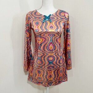 Groovy GoGo Dancer Girl's Retro Costume Dress Size L 12-14